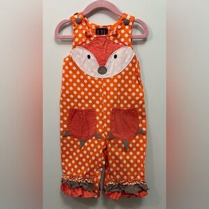 Orange Polka Dot Fox Kids One Piece